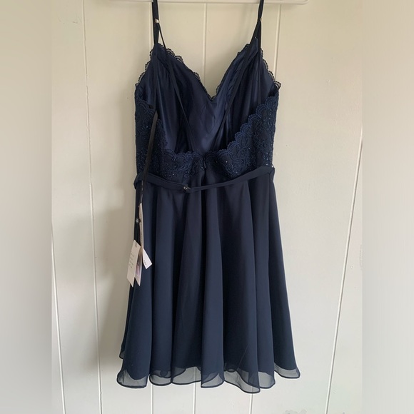 Alyce Paris Sty 3833 Dark Blue Midnight Formal Dress NWT Size 6 Homecoming Prom - Picture 3 of 8